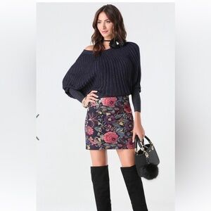 Bebe Navy  Blue Ribbed Women's Sweater size XS